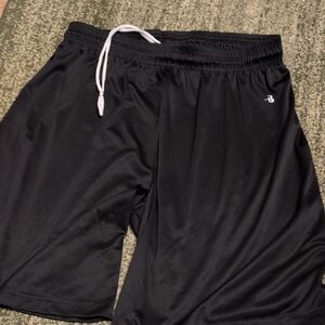 Black Athletic Shorts with Elastic Waistband